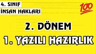4. Sınıf İnsan Hakları 2. Dönem 1. Yazılı Hazırlık 2023 | Puanlı + Pdf İndir