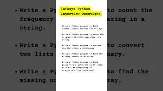 Infosys Python Developer Interview: 5 Coding Questions 