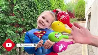 Даша учится цветам с воздушными шарами | Дети и мама поют песню Daddy Finger 0+