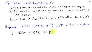 Minimum Phase and All Pass Systems