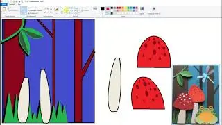 Лягушка в лесу. Рисунок аппликации в программе Paint. Обучающий ролик
