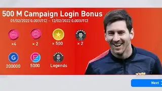 6 Free Iconics & More Rewards | 500 M Downloads Login Campaign in Pes 2021 Mobile