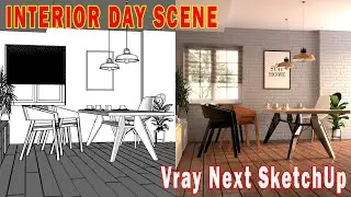 VRAY NEXT SKETCHUP TUTORIAL | INTERIOR DAY LIGHT SETTING