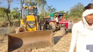 blippi construction site | New Jcb 3dx Eco Machine Loading Red Mud In Massey Ferguson Tractor Video