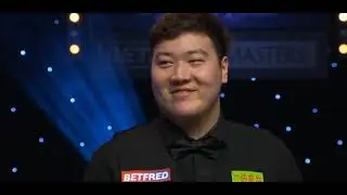 Trophy distribution and celebration with interview.  #Masters2021 #Final #JohnHiggins #YanBingtao