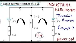 Industrial Electronics N4 Thevenin's Theorem example 3 @mathszoneafricanmotives  @MathsZoneTV