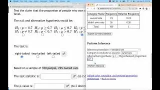 One Sample Test of a Single Proportion Using Stapplet