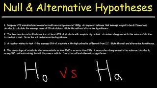 Hypothesis Testing - Null and Alternative Hypotheses