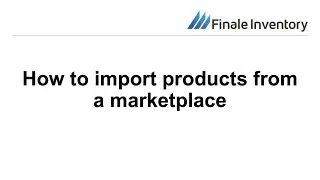 How to import products from selling channel