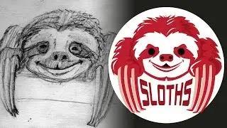 Speed Draw, Ink & Color in Adobe Illustrator, Sloth Logo Design