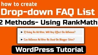 🔥🔥 How to Create Drop Down FAQ Using Rank Math? 🔖 turn on rank math faq block to accordion