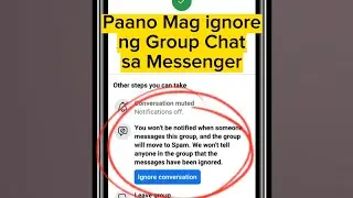 Paano mag ignore ng Group chat sa messenger 2023 update