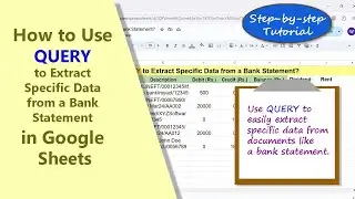 Google Sheets | QUERY | Function | Extract Specific Data | Example | Spreadsheet | Tutorial
