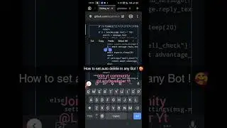 [full video uploaded]How to set Auto delete in Any BOT 🤩