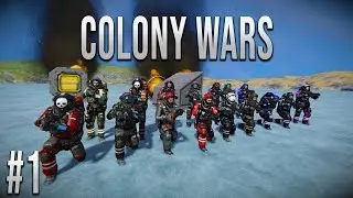 Space Engineers - Colony WARS! - Ep #1 - Surviving a CRASH!