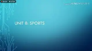 Unit 8: Sports vocabulary