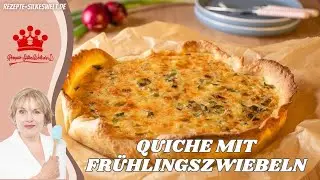 Quiche with spring onions vegetarian #Silkeswelt #quiche