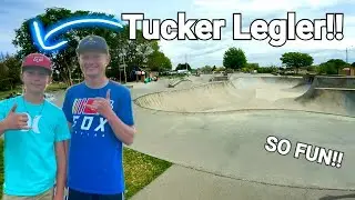 MEETING TUCKER LEGLER at an EPIC SKATEPARK!! Feat. Tucker Legler