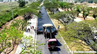 Beautiful Road Showing Modern Road Construction Technology Machines Fastest Asphalt Paving
