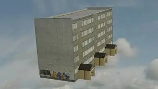 Soviet panel building from Poland - Blender 2.83 Eevee render