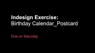 Id Exercise: Birthday Calendar & Poster