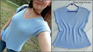 Базовая футболка спицами. Мастер-класс. Вязание