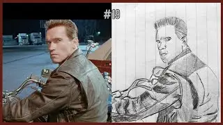 Dibujando a Terminator 2 en lapiz negro 🗒✏