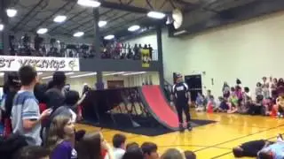 Bmx bike show at NorthEast Middle school: Jumping over 4 ki