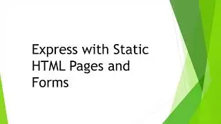 Learn Node and Express #3 - Static HTML Pages and Form Data