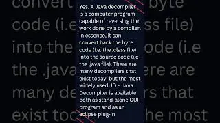 Is it possible to convert byte code into source code? || TOP 100 JAVA INTERVIEW #shorts