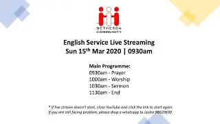 20200315 BC English Service - Live Stream