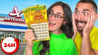 I survive 24 hours ONLY PLAYING SCRATCH CARDS!! With MY GIRLFRIEND!