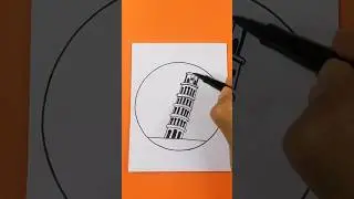 🔴 Como Dibujar LA TORRE de PISA de Italia a lapiz #shorts #short #dibujo
