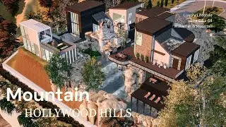 Mountain Hollywood Hill -  Big Mansion on Mountain With WaterFall For Famous Sims | TourHouse & CC |