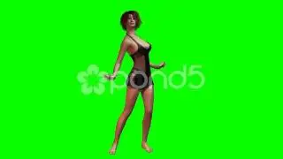 Hot Girl In Sexy Short Dress Dances - Green Screen - Loopable