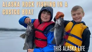 Black Rockfish Fishing in Alaska in a Costco Raft- UNDERWATER FOOTAGE OF FISH!