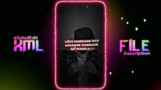 NO MARRIAGE 🖤🔥ATTITUDE XML FILE⚡😎NEW TREND XML FILE 🥵New trending hindi xml for alight motion