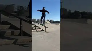 50/50 on the rail, working on my confidence!#skateboarding #shorts