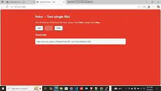 Speech to Text in Python and Flask | Real-Time Voice Recognition by using Window Web API
