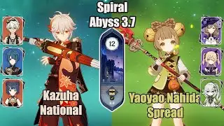 C0 Kazuha National And C1 Yaoyao Nahida Spread SPIRAL ABYSS 3.7 - Genshin impact