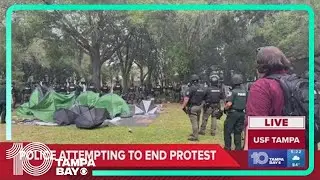 Police attempting to end pro-Palestine protest at USF