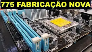 Placa mãe LGA 775 arquitetura antiga com fabricação nova.