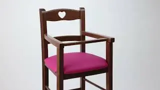 Seggiolone sedia per bambini in legno di faggio tinta noce scuro made in italy