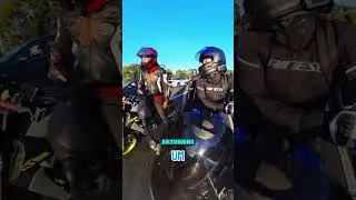 The biker decided to take a risk to impress the girl.