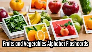 Fruits and Vegetables Alphabet Flashcards For Toddlers