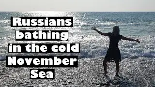 Russians bathing in COLD WATER - the Black Sea is our ICE BATH! 😃