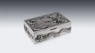 ANTIQUE 20thC CHINESE SOLID SILVER DRAGON CIGAR BOX c.1900 | PUSHKIN ANTIQUES
