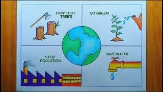 Earth Day Drawing easy / Earth day poster drawing with pencil colour |