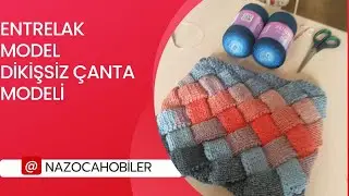 DİKİŞSİZ ENTRELAK Örneği puzzle  ÇANTA ENTRELAK  örneği İLE  puzzle  ÖRGÜ ÇANTA. entrelac 