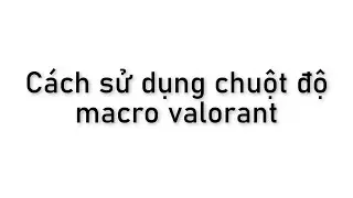 Cách sử dụng chuột độ macro game valorant.